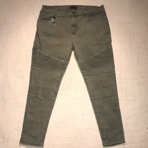 Zara Man Olive Biker Jeans